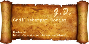 Grünsberger Dorisz névjegykártya